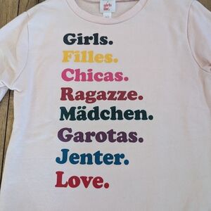 J.Crew "Girl's" Pink Graphic, Multicolor Sweatshirt 6-7 Toddler